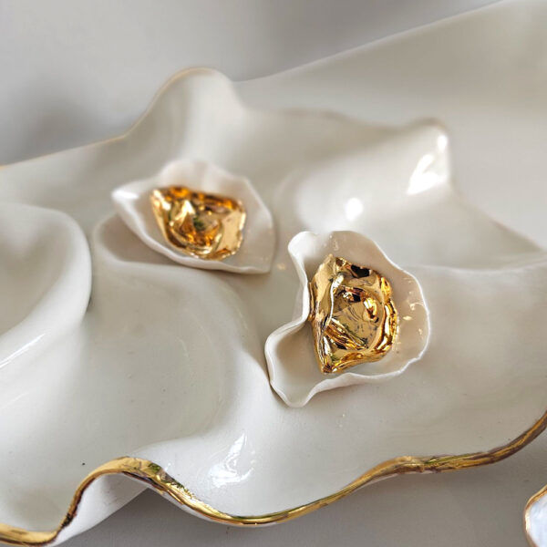 Porcelain Oyster Earrings
