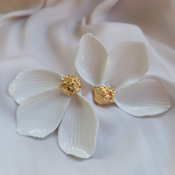 Porcelain Daisy Petal Earrings